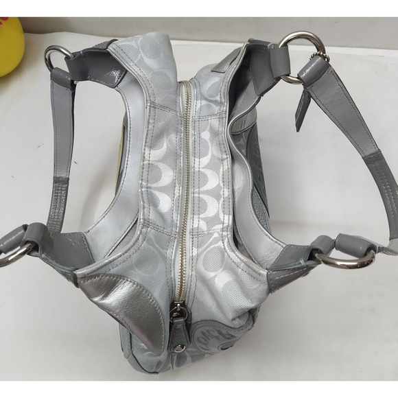 Coach Multicolor Round Patchwork Canvas Leather 3 Compartments Shoulder Bag - Picture 8 of 15